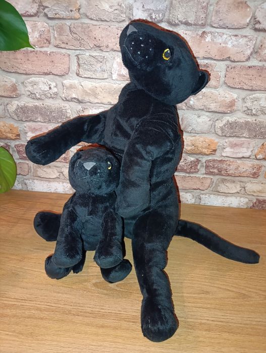 IKEA MODERLIG czarna pantera duża 54cm i mala 28cm zestaw