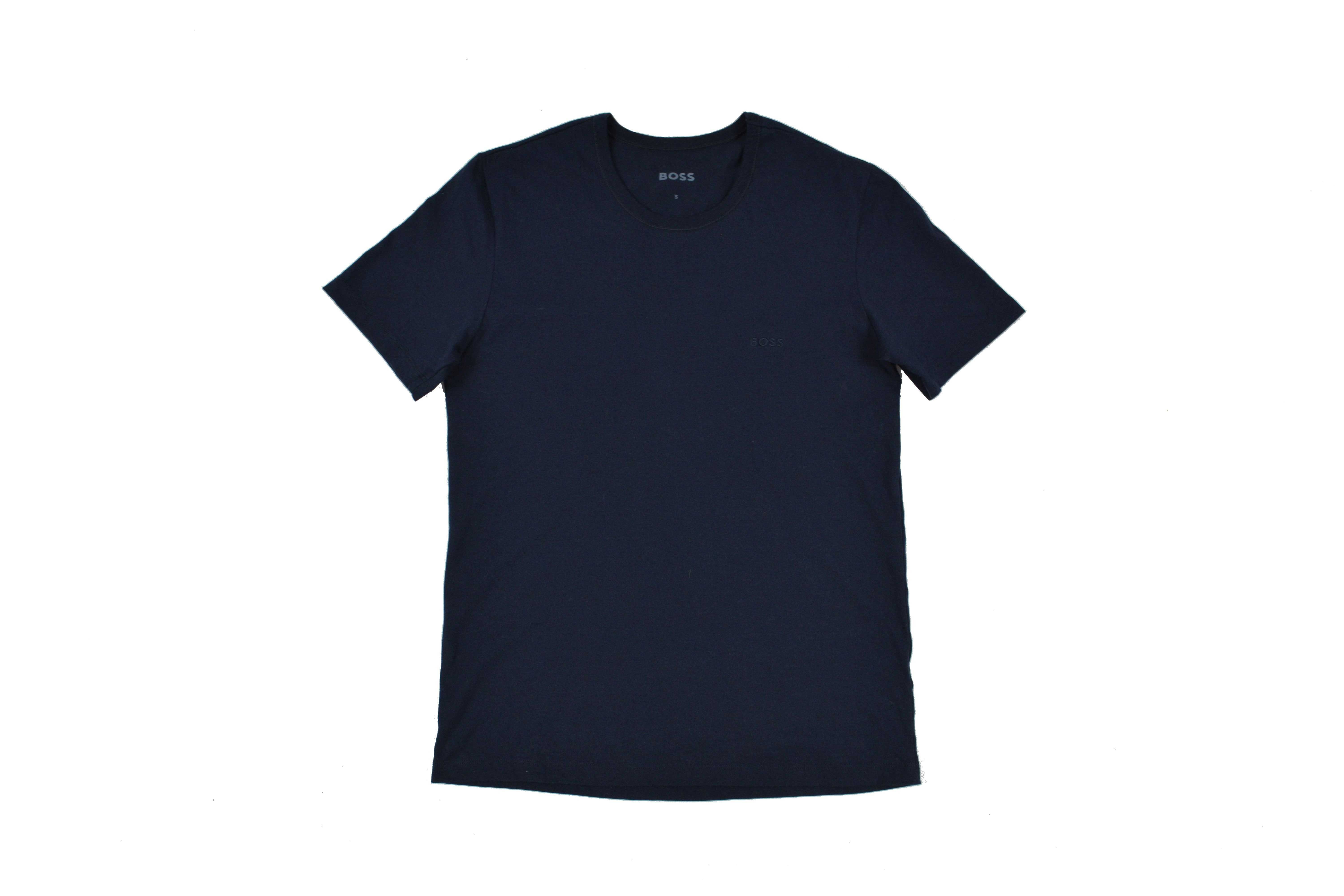 Hugo Boss Granatowy Bawełniany T-Shirt Koszulka C-Neck Rozmiar S