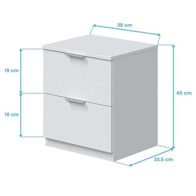 Mesa de cabeceira de baixo custo Blanco 38 x 45 x 33,5 cm