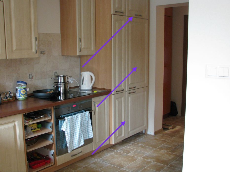 Szafa kuchenna do zabudowy lodówki