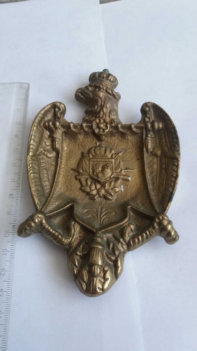 P, starocie popielniczka patriotyczna mosiądz herb orzeł