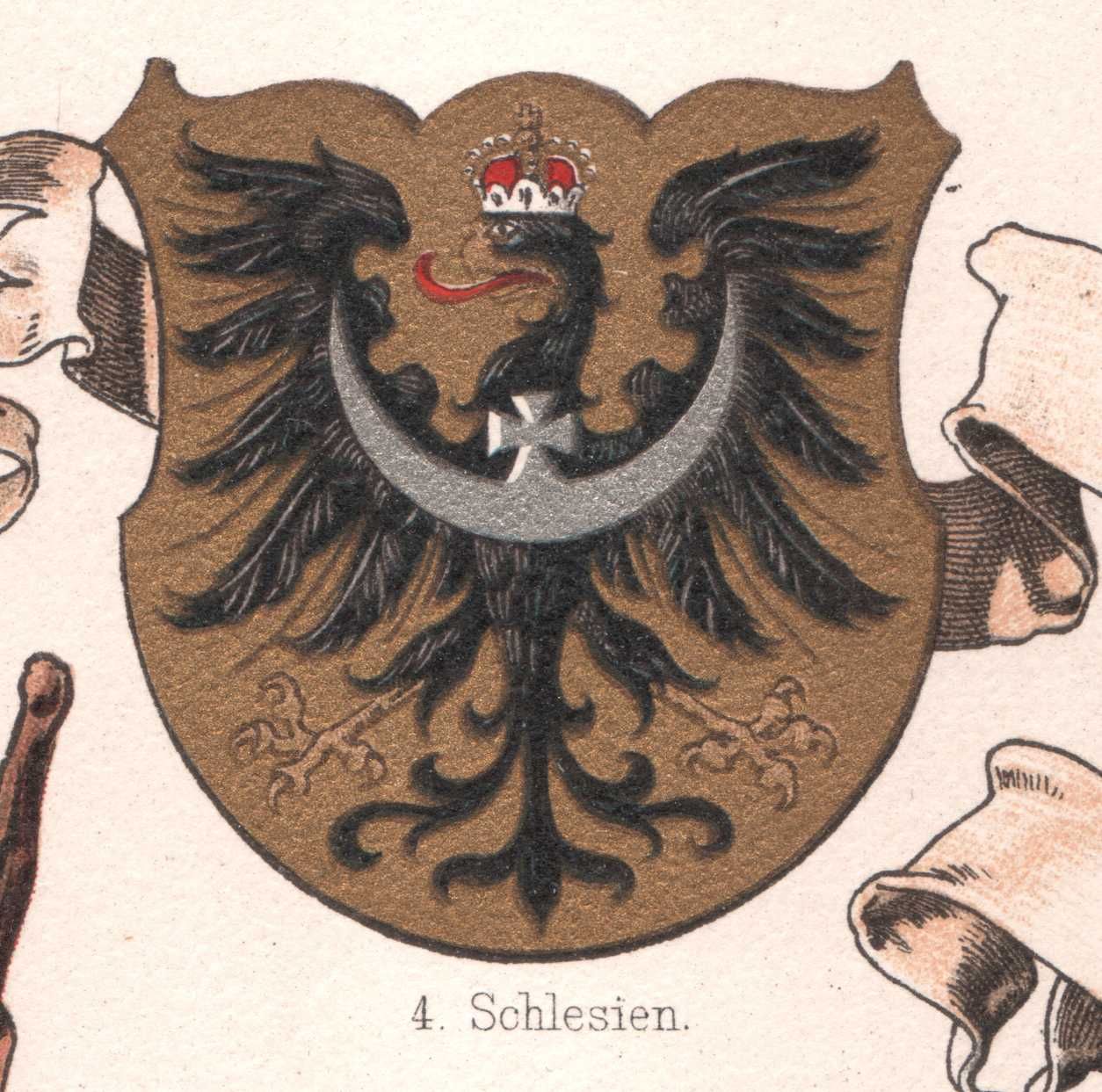 Godła prowincji pruskich Śląsk Pomorze Poznań heraldyka 1886 r. autent