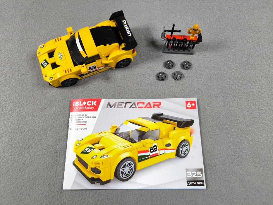 Конструктор IBlock PL-921-324 МЕГАCAR, 325 деталей, инерция
