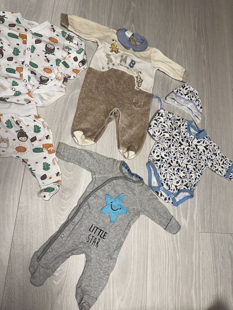 7лот Набір пакет одягу для новонароджених хлопчика  від 0 до 6 міс
