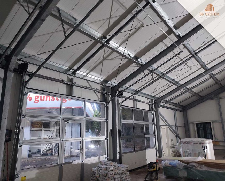 Hala 220 m2 stalowa magazyn warsztat płyta konstrukcja SK SYSTEM
