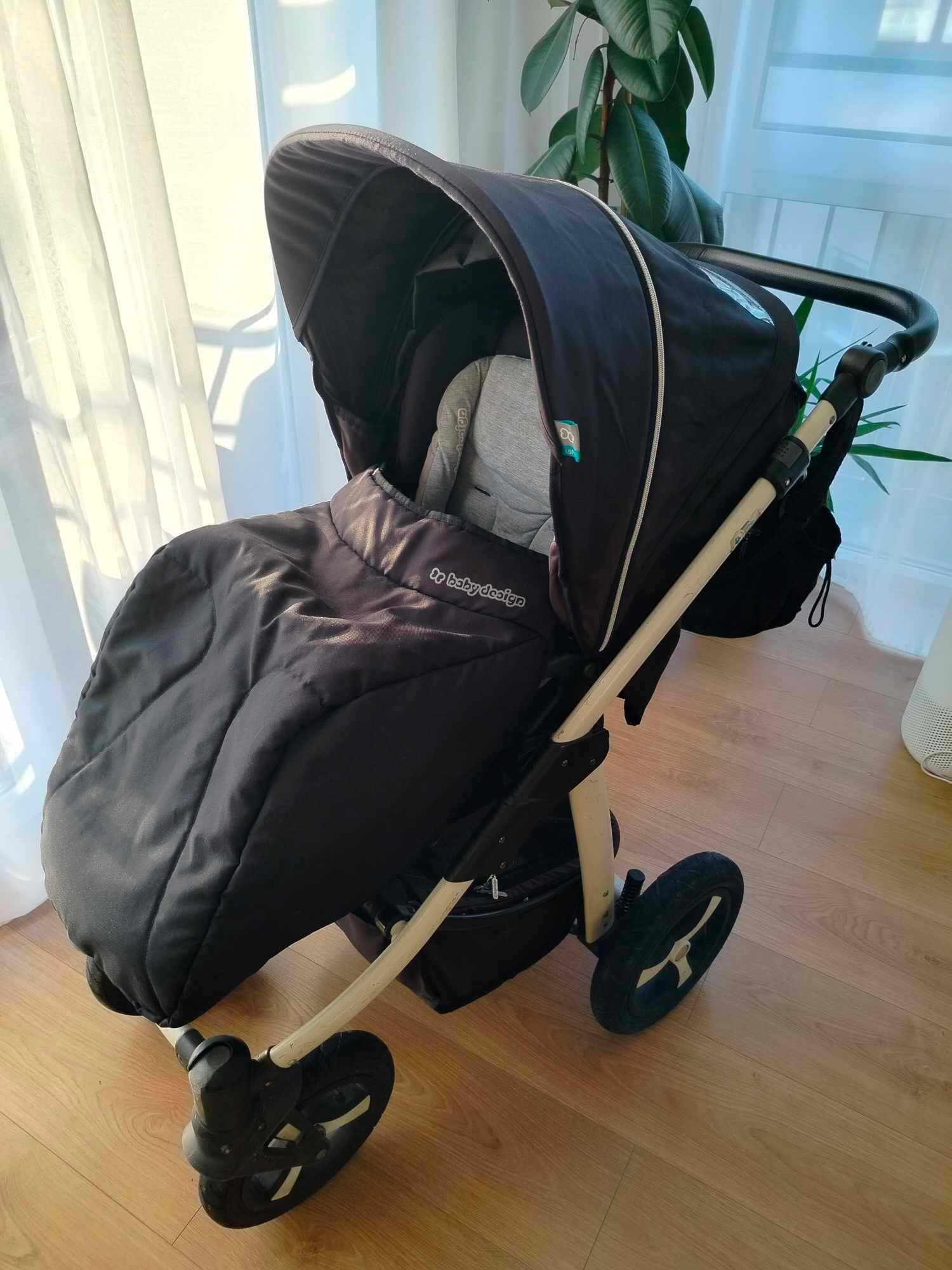 Wózek Baby Design Lupo + Fotelik Cybex Aton 4 Manhattan Grey 0-13 kg