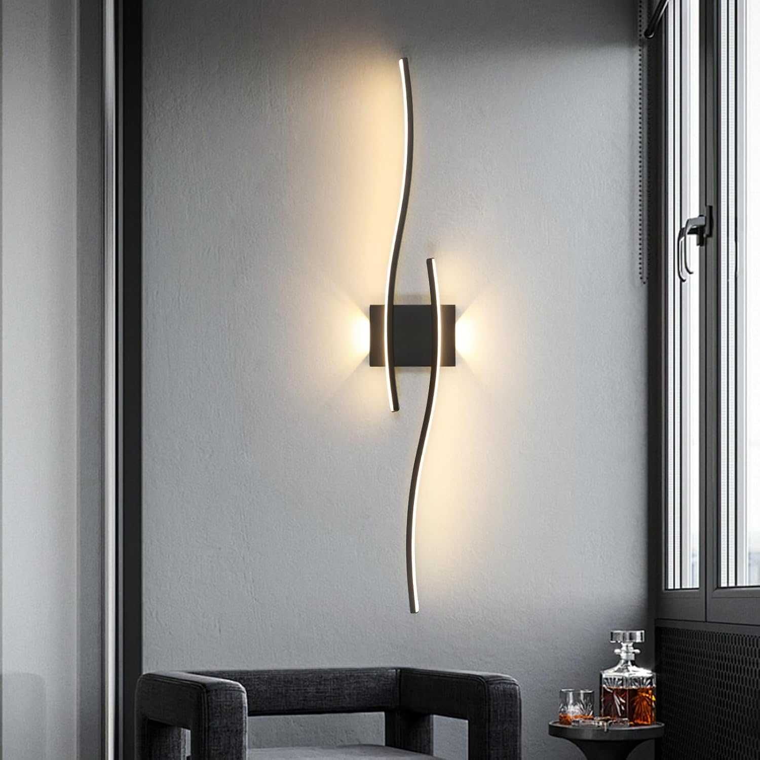 Czarna lampa ścienna LED Kinkiet