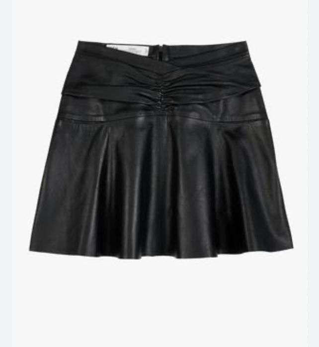 Zara спідниця чорна шкіряна