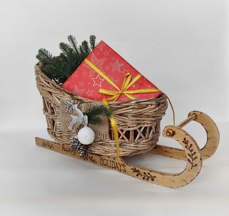 Санчата плетені новорічний декор