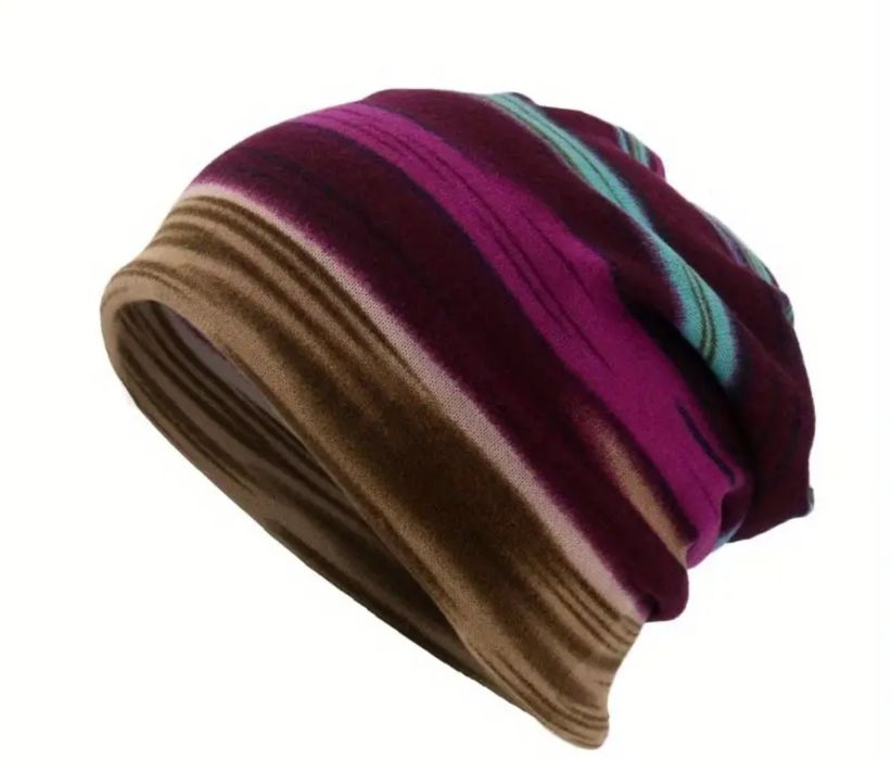 Polarowa cienka czapka beanie komin