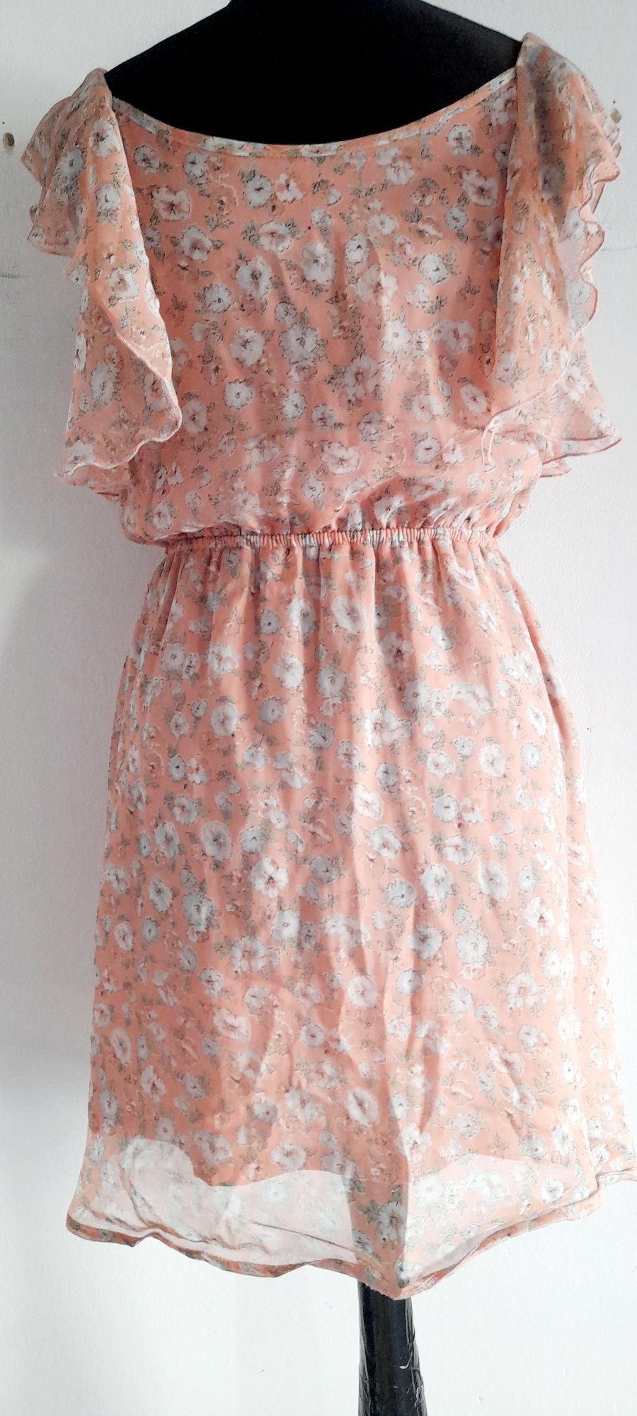 OKAZJA śliczna sukienka mini retro kwiaty fairy cottage 36 s 38 m xs