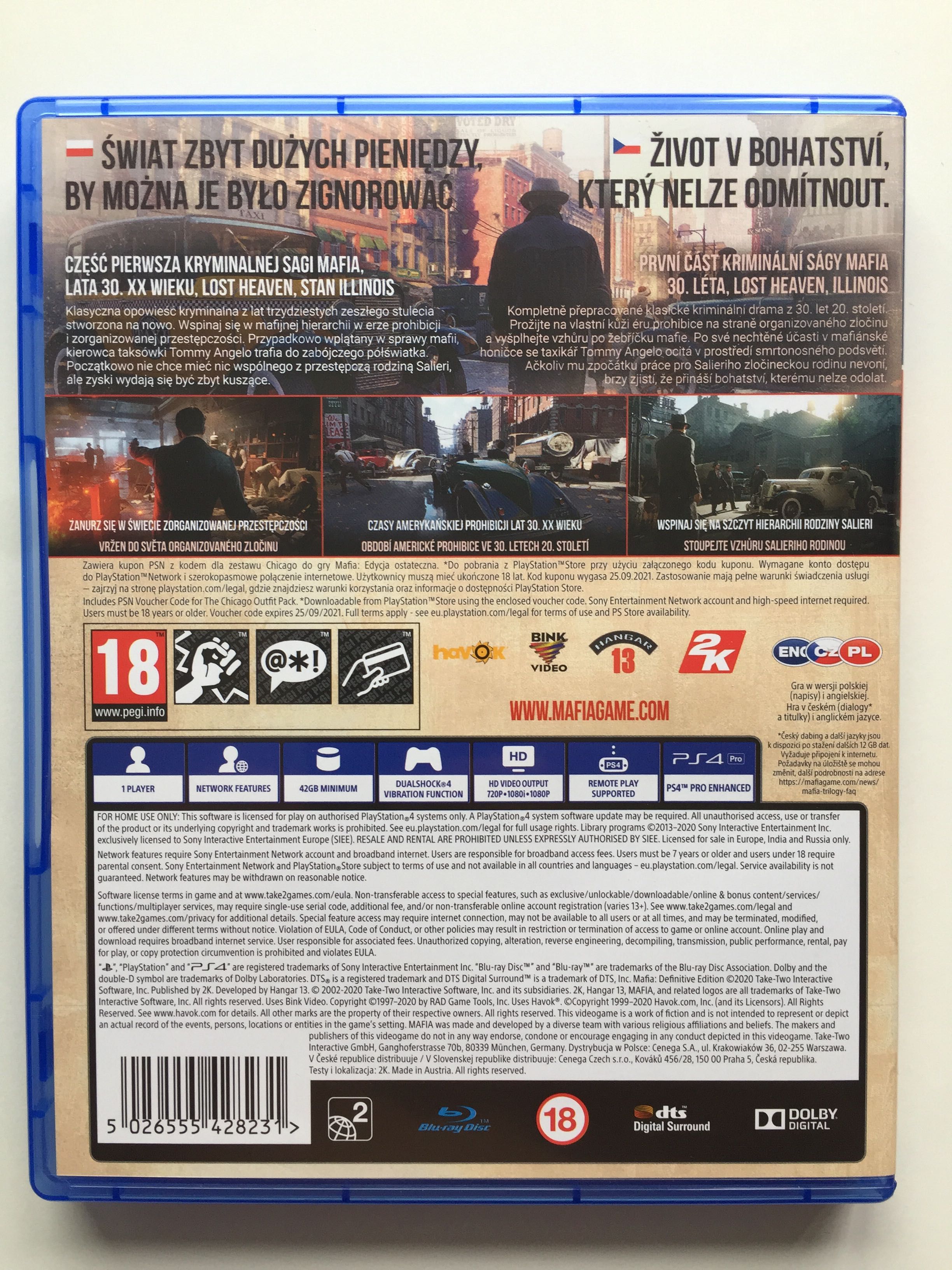 Mafia 1 Definitive Edition PO POLSKU Edycja Ostateczna PS4 PlayStation