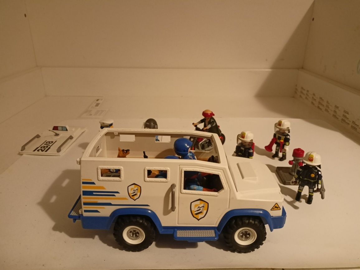 Playmobil  transporter pieniędzy policja plus straż pożarna