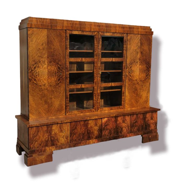 Komplet gabinetowy Art Deco 1930r. Biurko oraz biblioteka