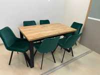 (167) Stół Iris rozkładany + 6 krzeseł, nowe, loft 2049 zł