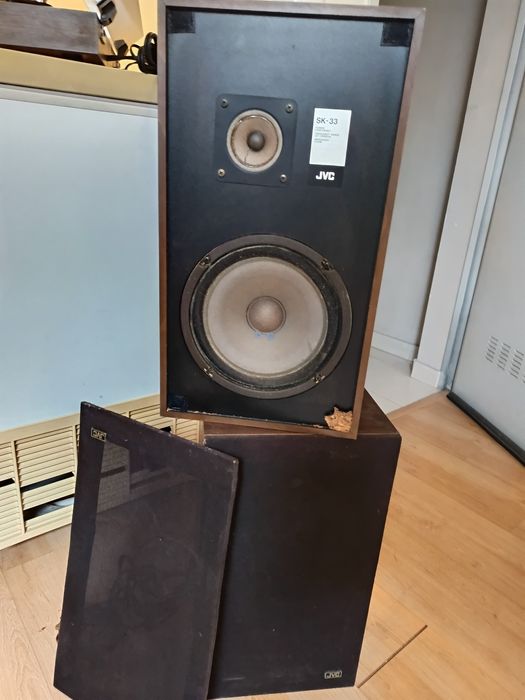 Sistema som vintage JVC rádio cassete e gira discos