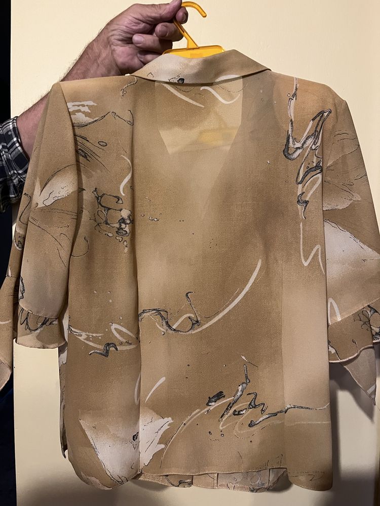 Garsonka vintage elegancki komplet koszula i spódniczka z rozcięciem