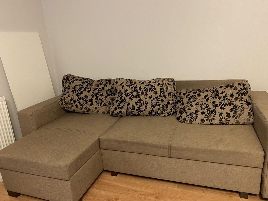 narożnik, sofa, kanapa beżowa