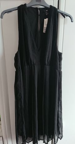 Czarna elegancka sukienka ciążowa H&M