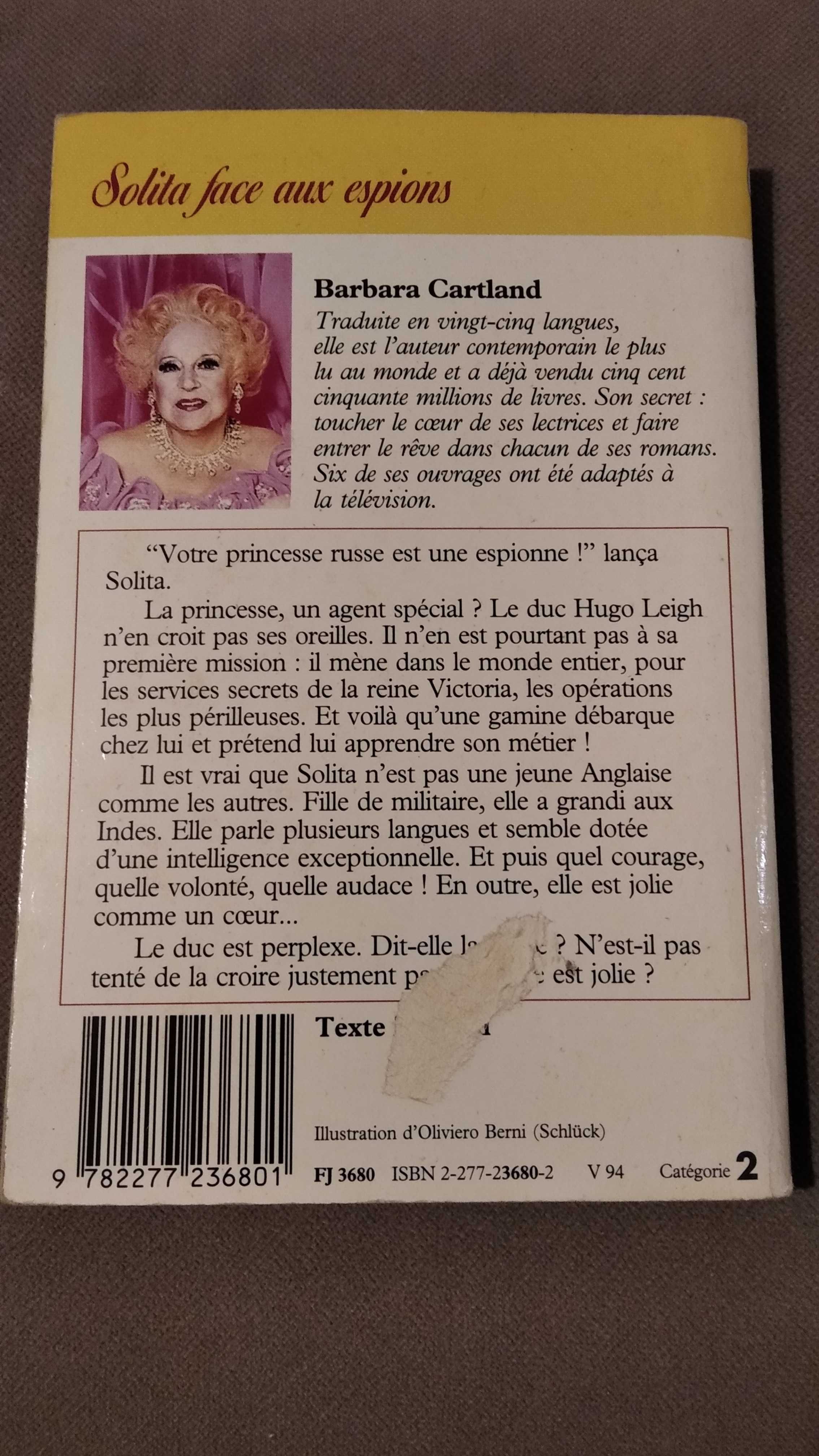 Po francusku Solita face aux espions Barbara Cartland