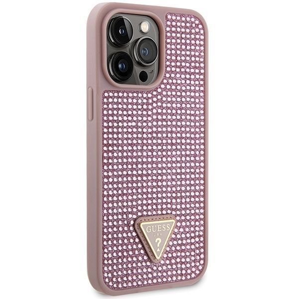 Etui Guess Rhinestone Triangle do iPhone 14 Pro Max, Różowy