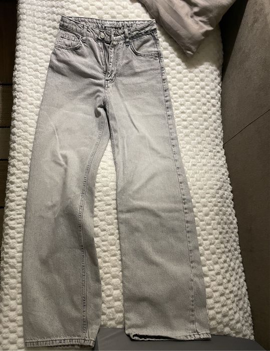 женские серые джинсы wide leg