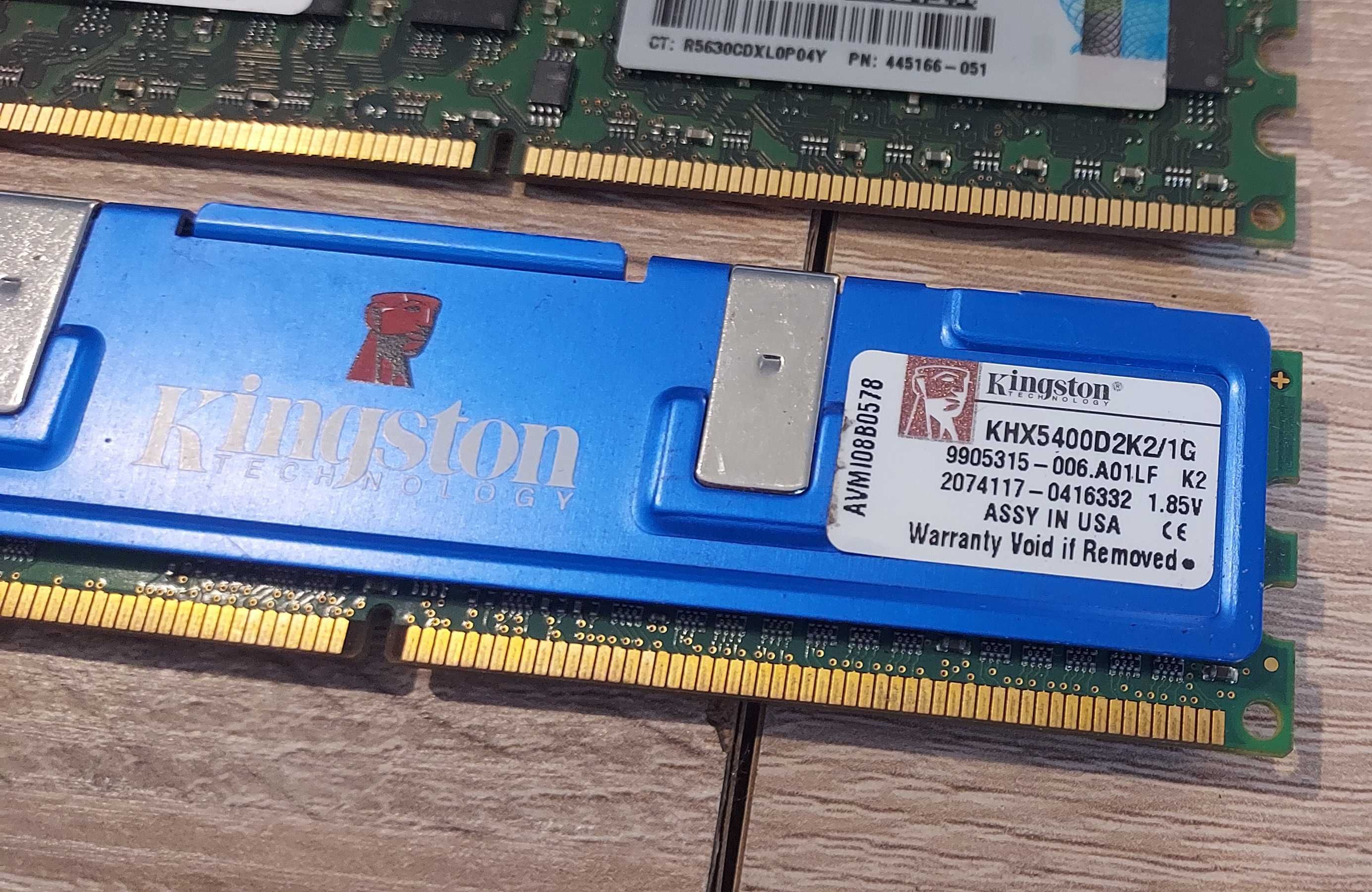 Kości Ram 4x1gb serwer + kingston hyper X ddr 2
