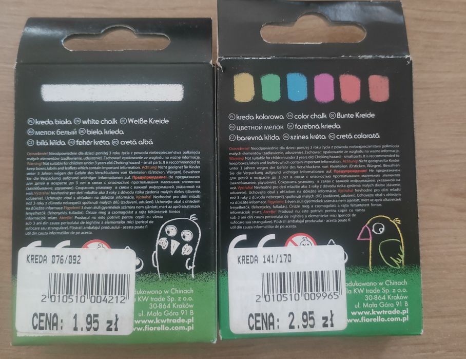 Kreda biała i kolorowa