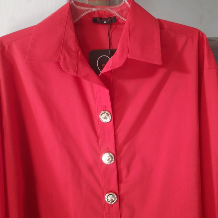 Koszula E.M.G roz.40 zdobione guziki czerwona