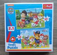 Puzzle 2w1 Trefl Psi Patrol, 2x 50 elementów, stan idealny!