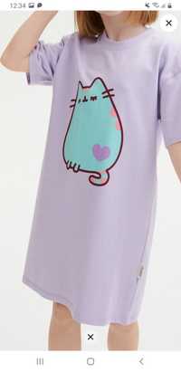 Reserved  Pusheen  sukienka tshirtowa 158