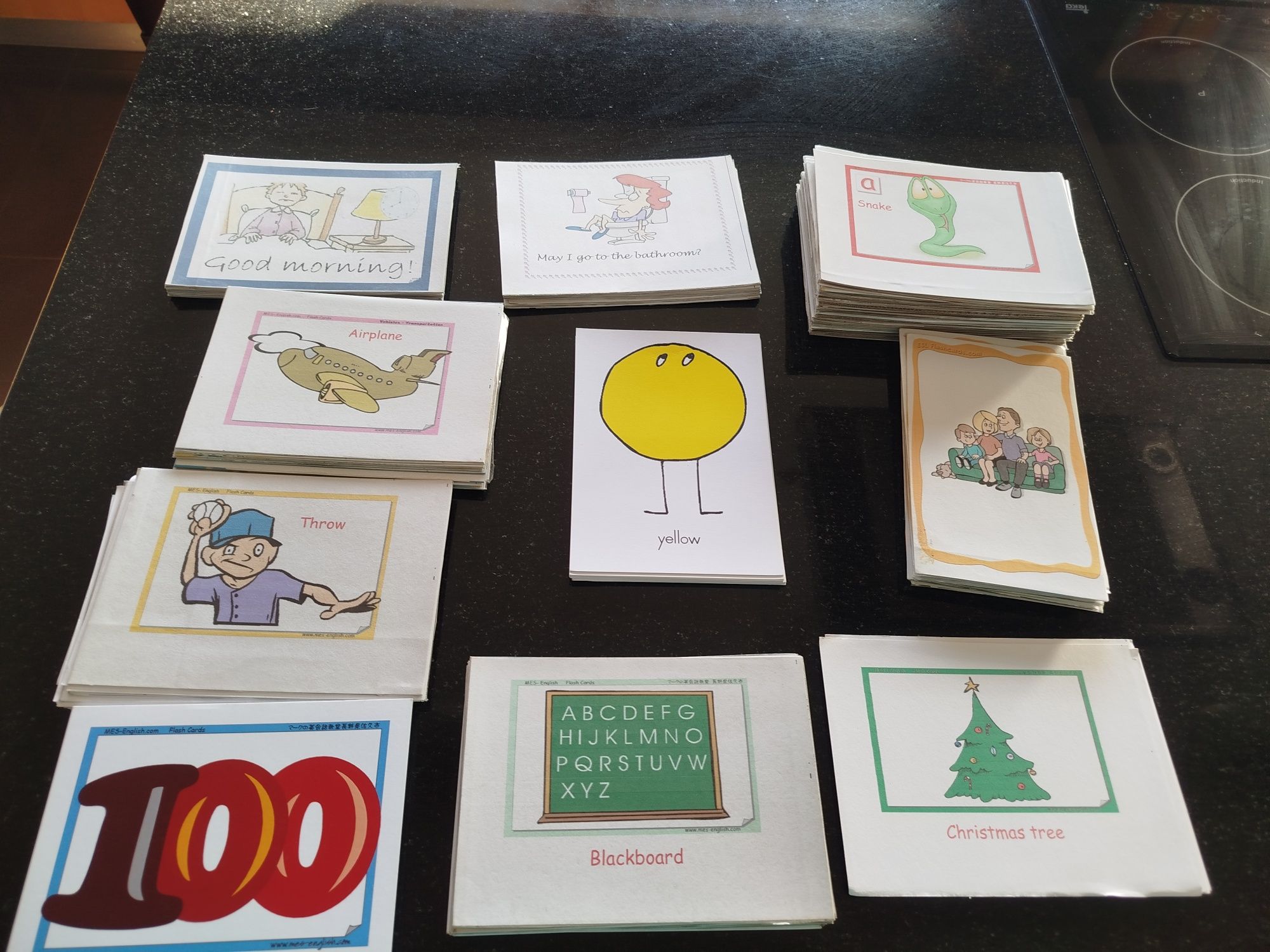 Flashcards para ensino inglês