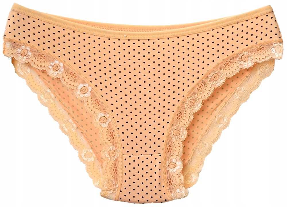 Majtki damskie bambusowe W GROSZKI L/XL beżowe