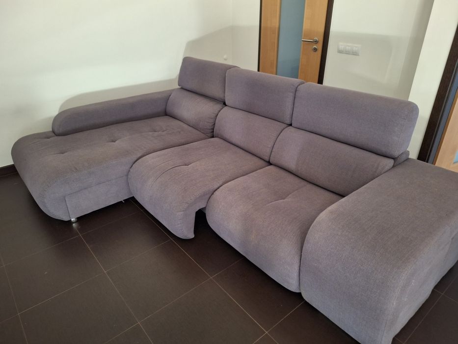 Sofá c/chaise longue + 2 bancos