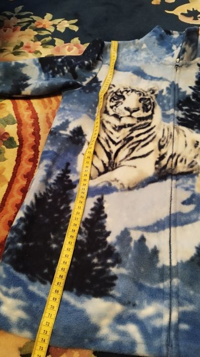 Флисовая толстовка с принтом белого тигра