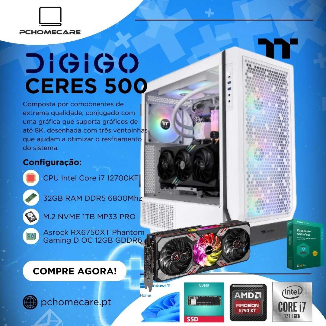 PC Gamer Digigo Ceres 500 i7 12700KF 32GB RX6750XT