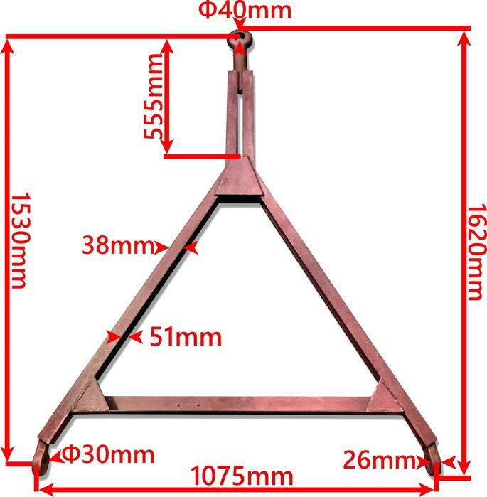 MOCNY Dyszel 1530 mm PRZYCZEPY D-35 D-43 6 TON Zaczep Nowy [0983]