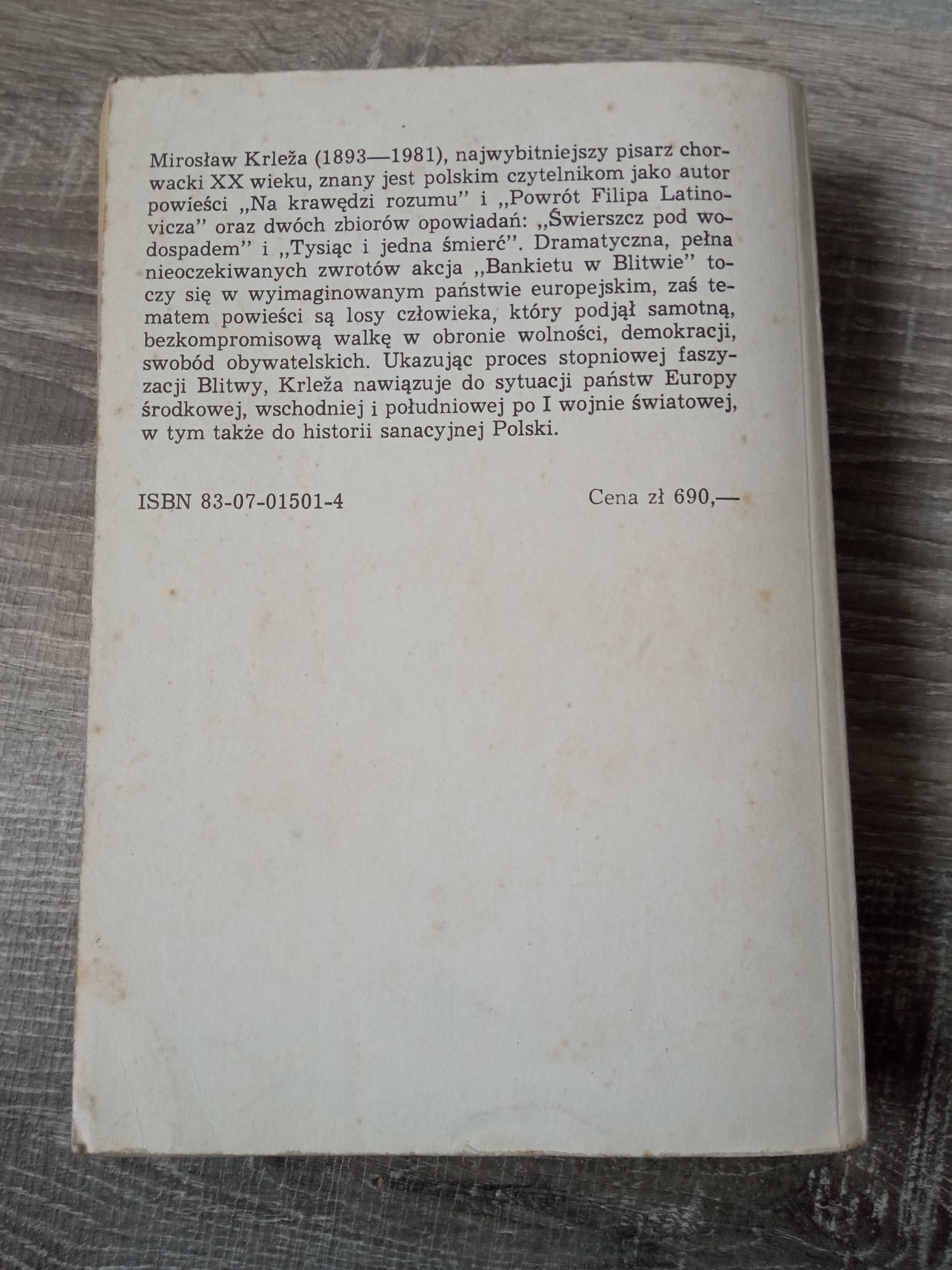Bankiet w Blitwie Miroslav Krleža Książka 1987