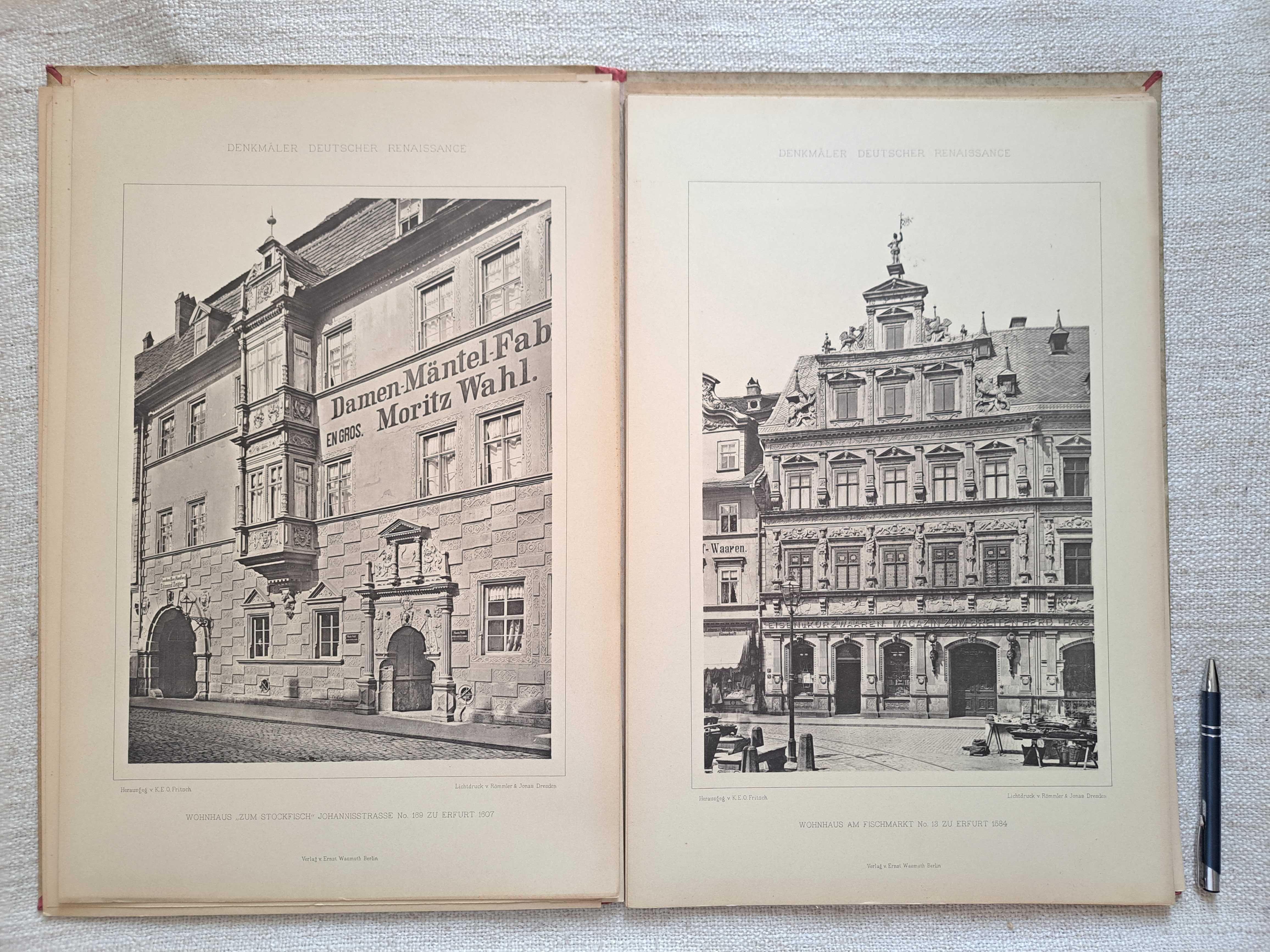 1885 rok. Zabytki niemieckiego renesansu. 50 cm. Architektura