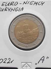 2 Euro Niemcy- Turyngia- 2022 r. -men. A