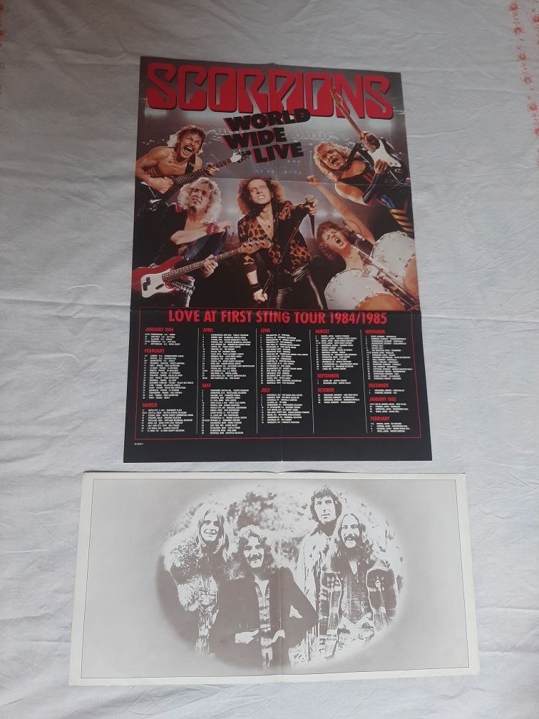 Plakaty zespołów Black Sabbath 1975r.Scorpions 1985r. ceny 60 zł szt.