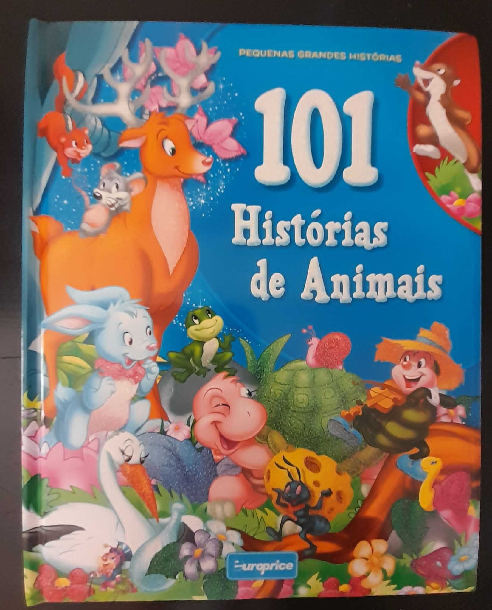 livro 101 historias de animais e winnie de pooh