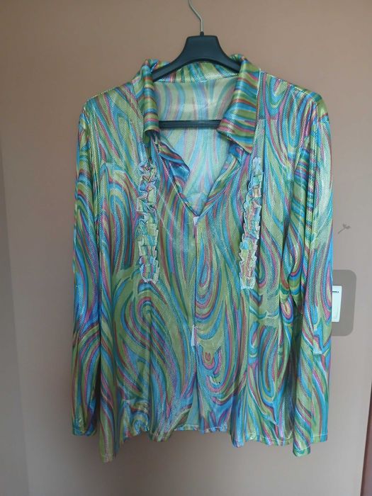 Śliczna bluzka koszulowa, koszula damska rozmiar 48/50/52. 5 XL