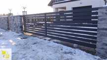 Brama przesuwna nowoczesna palisada sztachetki 400x150cm 4m 400cm