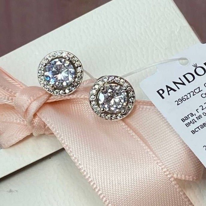 Сережки пандора оригінал pandora срібло нові прикраси