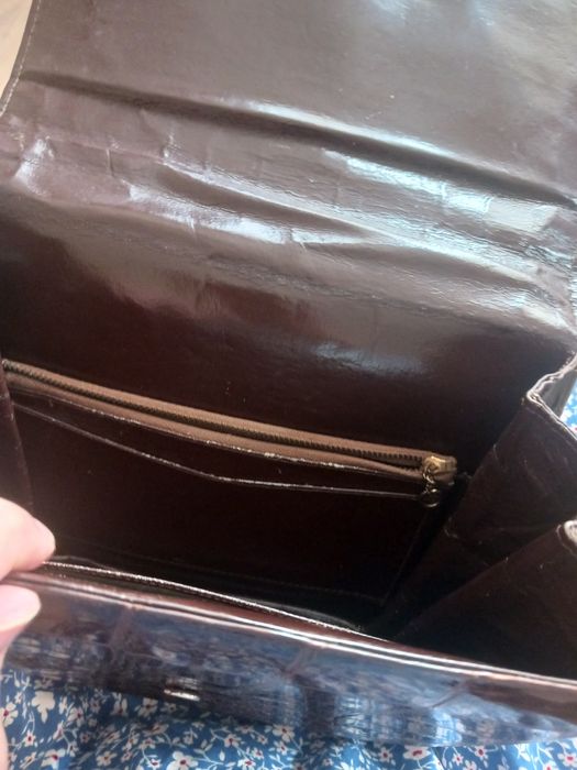 Torebka skórzana VIntage ze skóry czekoladowa brazowa