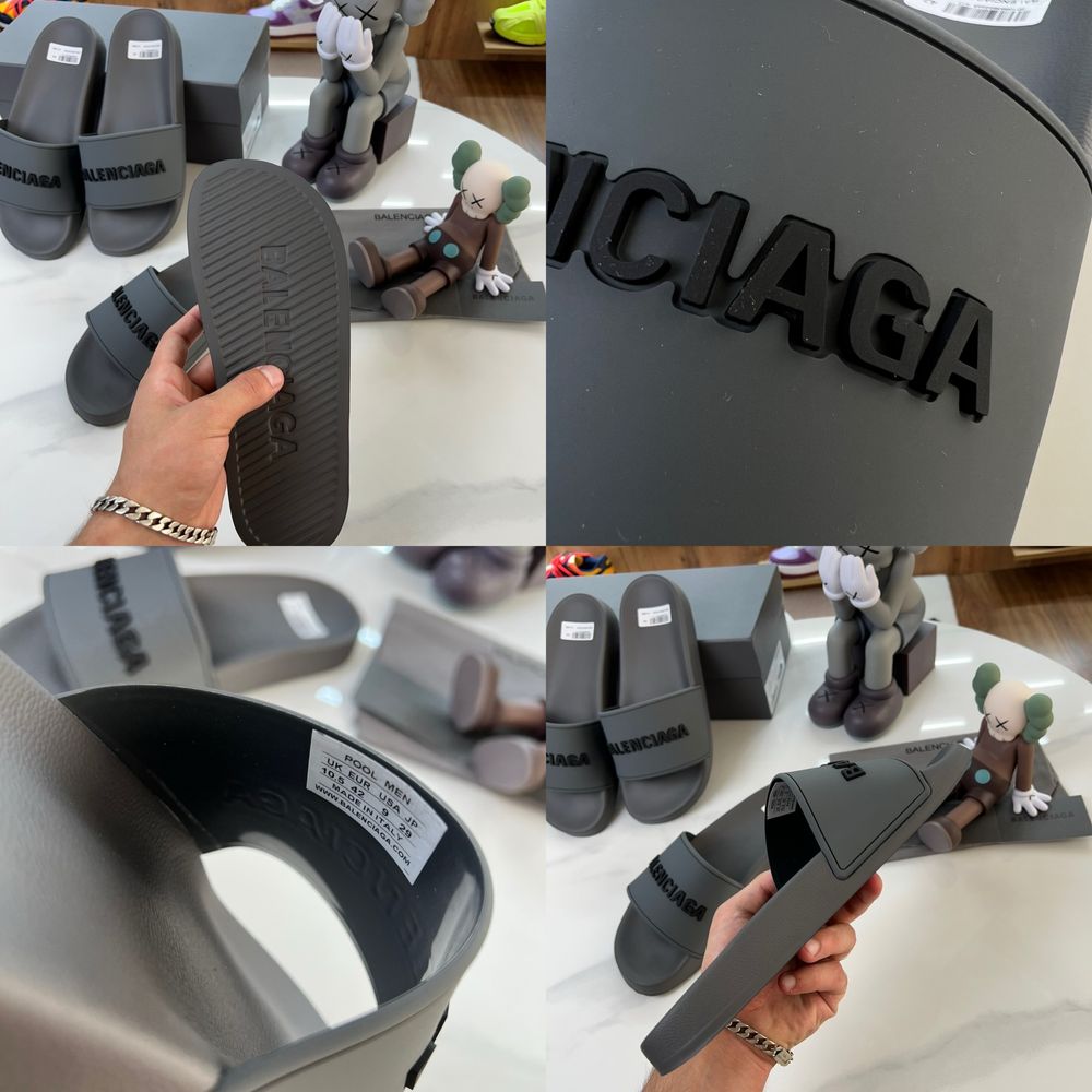 Тапочки Сланці BALENCIAGA Grey Logo