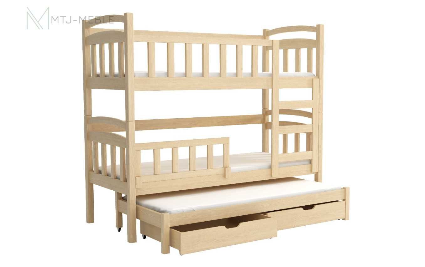 Łóżko dziecięce 3 osobowe piętrowe z materacami Donald! HIT