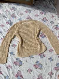 Beżowy morelowy sweterek sweter ażurowy S 36 M 38 coquette y2k