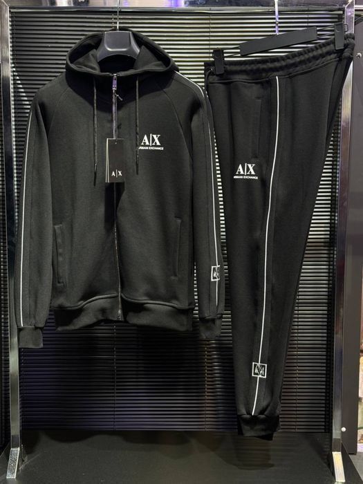 ARMANI EXCHANGE спортивный мужской костюм черный оригинал зип худи